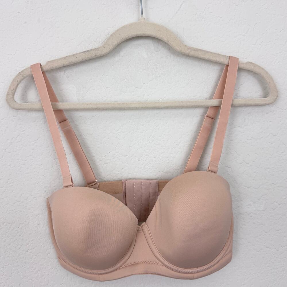 Wacoal Womens Red Carpet Full Figure Strapless Bra Sz 32DD Underwire Nude Cream